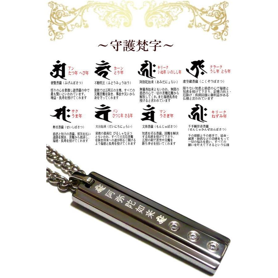 梵字 ボンジ ネックレス メンズネックレス 干支 お守り 厄除け 開運 メンズ 男性 干支守護 十二支 和柄 漢字 梵字アクセサリー タングステン × チタンチェーンの画像