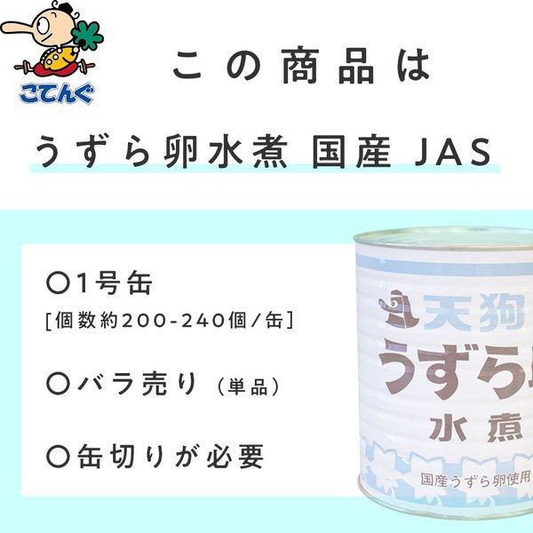 天狗缶詰 うずらの卵水煮 うずら卵缶詰 JAS 国産 1号缶 1缶約200-240卵