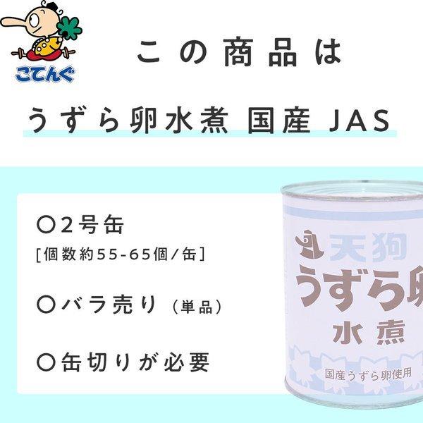 天狗缶詰 うずらの卵水煮 うずら卵缶詰 JAS 国産 2号缶 1缶約55