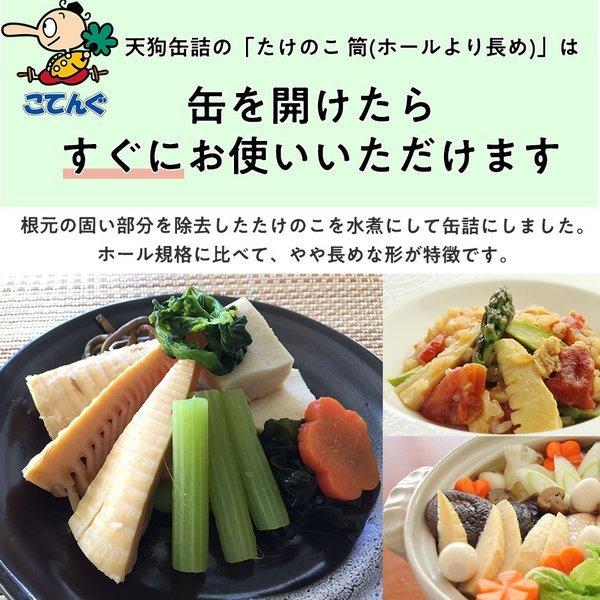 天狗缶詰 たけのこ水煮 缶詰 中国原料国内製造 筒（長め）M 1号缶 個数