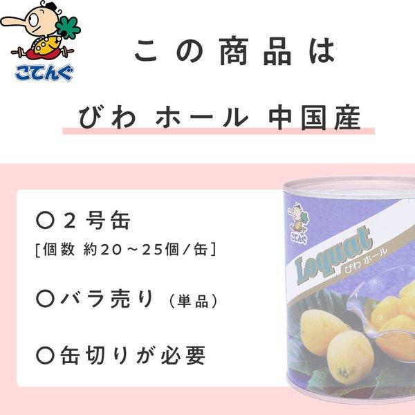 びわ 缶詰 中国産 ホール 2号缶 固形340g バラ売り 天狗缶詰 業務用 食品｜tgctengu｜03