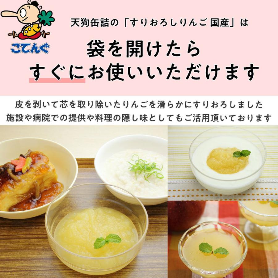 天狗缶詰 すりおろしりんご 10袋セット 国産 1,000gx10袋 ケアフード