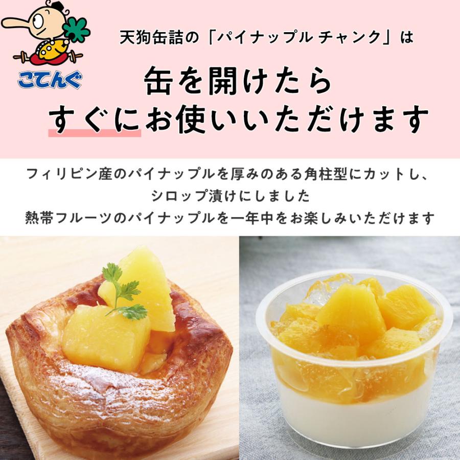 パイナップル チャンク缶詰 6缶 セット フィリピン産 1号缶 冷や しパイン 業務用 天狗缶詰 缶詰 セット フルーツ缶 フルーツ 果 物 パイン 保存食 非常食 備蓄_9