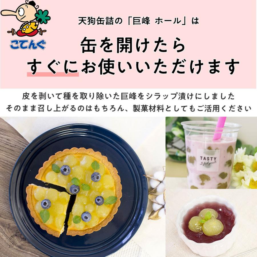 天狗缶詰 巨峰 ぶどう 缶詰 6缶セット 中国産 ホール 1号缶 固形1,800