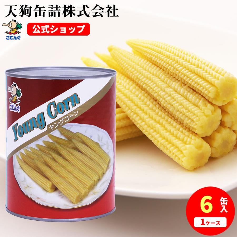 ヤングコーン水煮 缶詰 6缶セット タイ産 ホール 1号缶 個数150本以上x6缶 天狗缶詰 業務用 食品 業務用e 缶詰屋こてんぐ 天狗缶詰 通販 Yahoo ショッピング