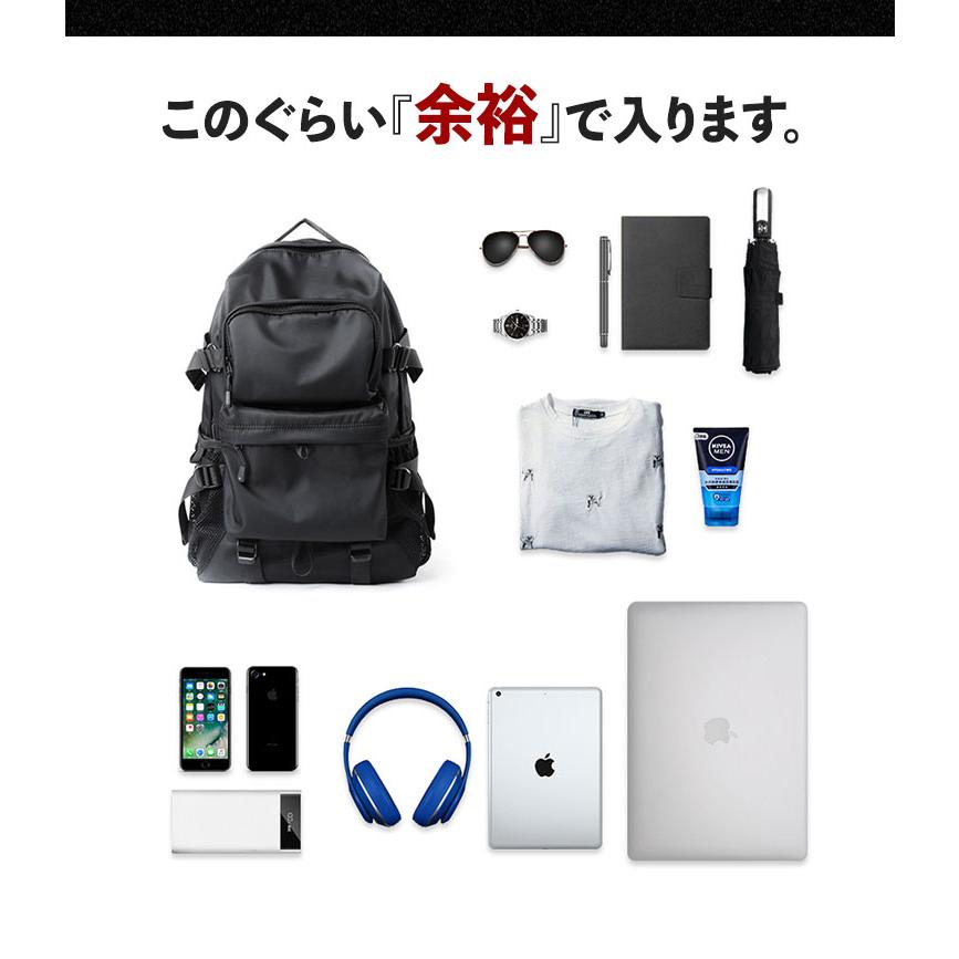 リュックサック 大容量 ストリート メンズ 防水 撥水 アウトドア おしゃれ リュック A3 A4 ノートPC 通勤 通学 出張 旅行 登山 防災 軽い 社会人 大学生 高校生｜tgmart｜06