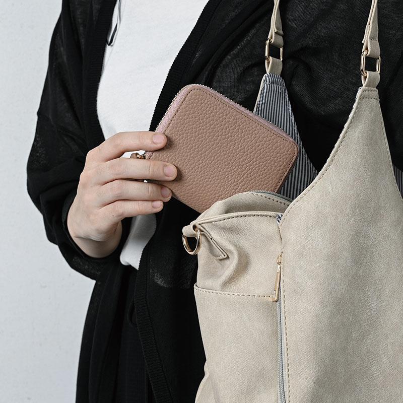 財布 レディース ミニ財布 本革 シボ カードケース コインケース 大きく開く ボックス型 小銭入れ 女性 じゃばら レザー おしゃれ くすみカラー スキミング防止の画像