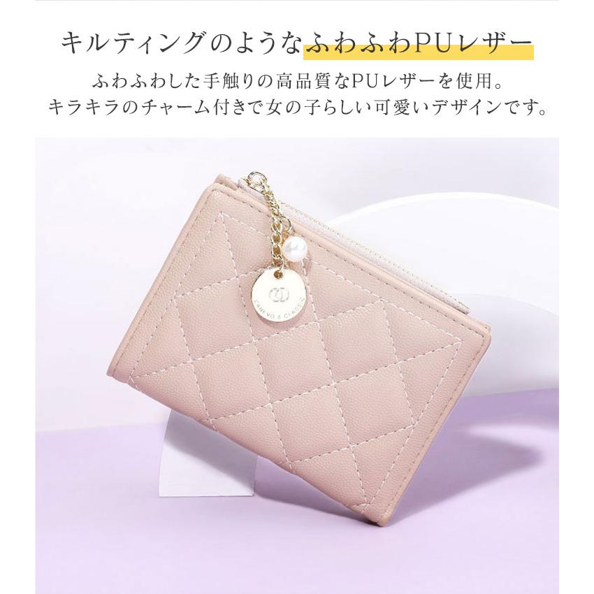 未使用　BALLY レザー二つ折り財布　キルティング　ピンクブラウン　箱付き バリー BALLY 二つ折り財布 ピンクベージュ 小物 レザー