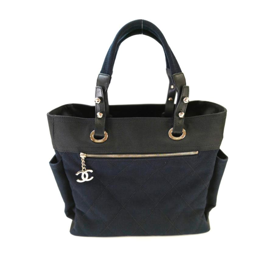 CHANEL（シャネル） パリビアリッツ キャンバス トートバッグ ネイビー 