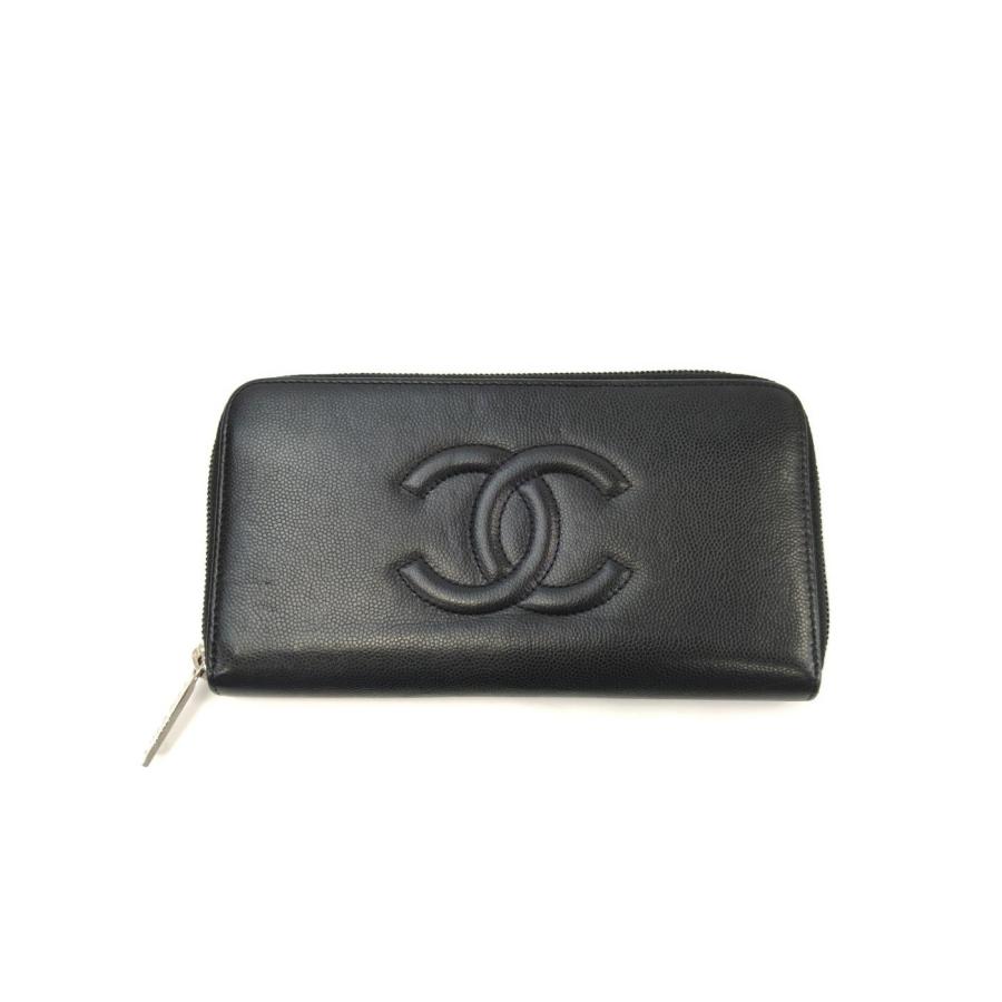 CHANEL（シャネル） ココマーク ラウンドファスナー 長財布 キャビア