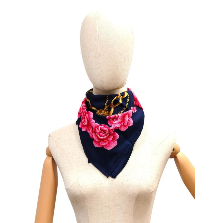 CHANEL（シャネル） ココマーク 花柄 チェーン シルク スカーフ
