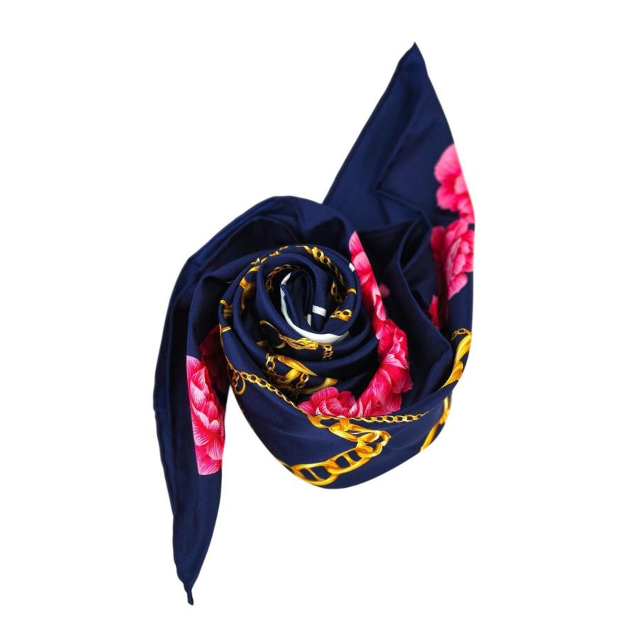 CHANEL（シャネル） ココマーク 花柄 チェーン シルク スカーフ