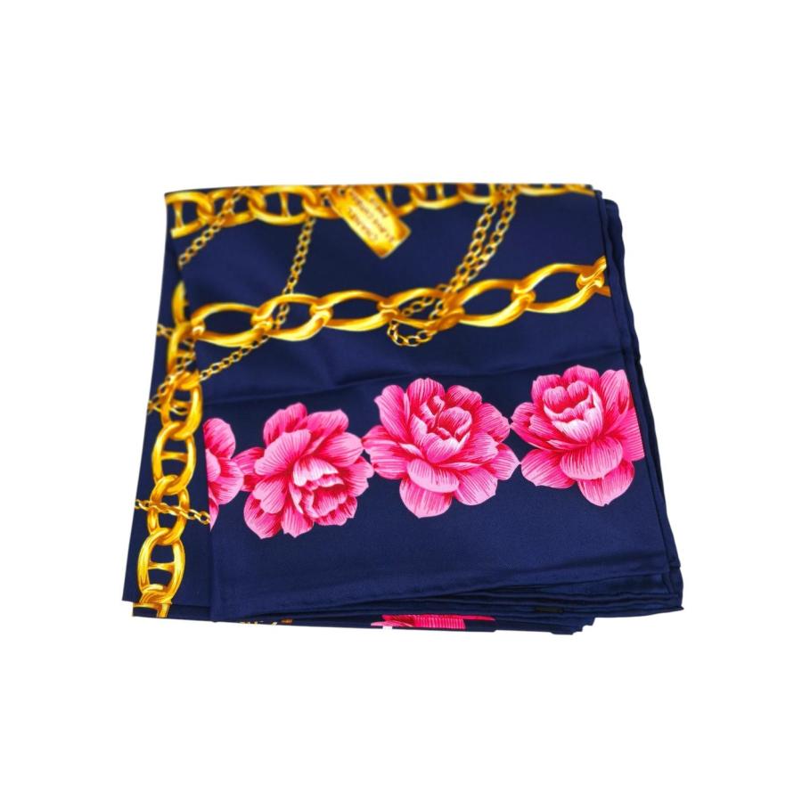 CHANEL（シャネル） ココマーク 花柄 チェーン シルク スカーフ