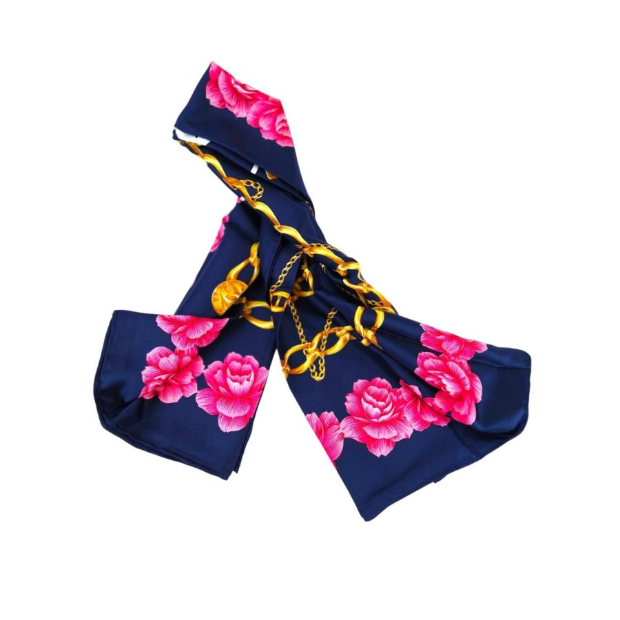 CHANEL（シャネル） ココマーク 花柄 チェーン シルク スカーフ