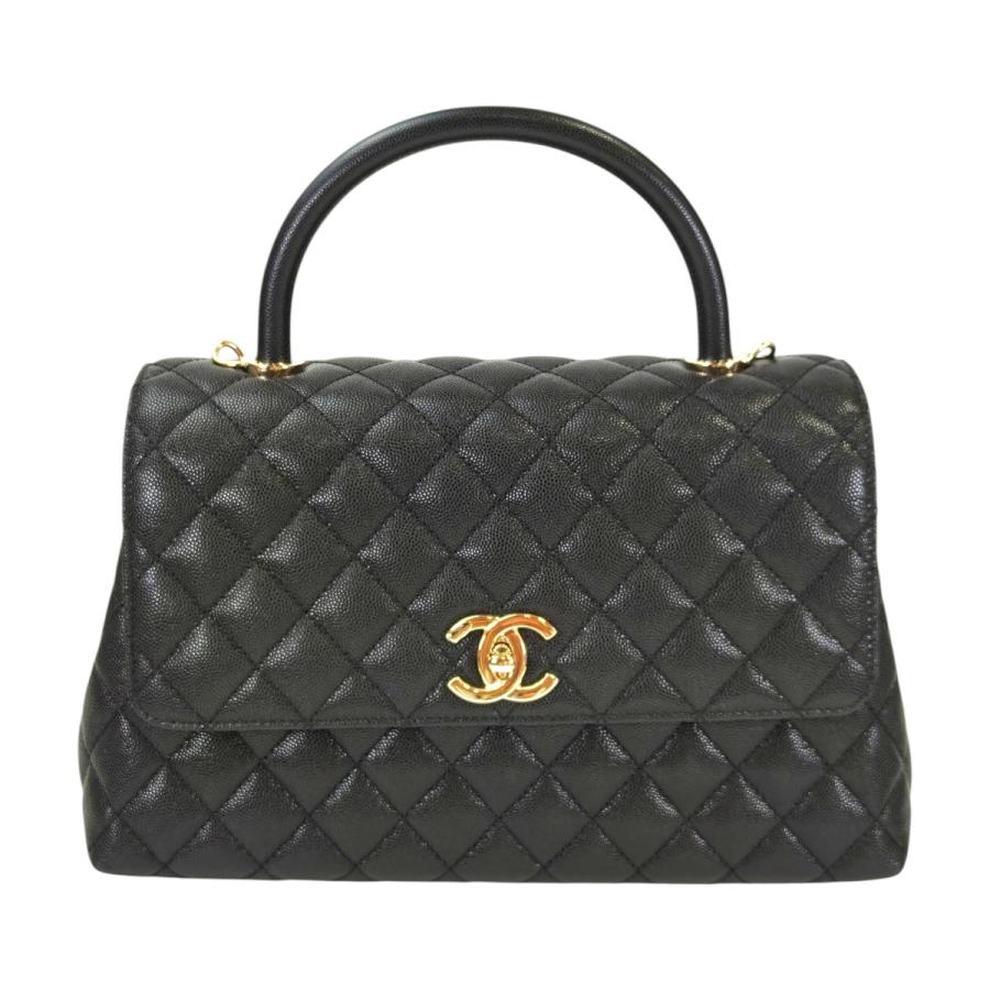 CHANEL キャビアスキン ココハンドル29 CHANEL（シャネル） ココハンドル 29S キャビアスキン ゴールド金具 黒