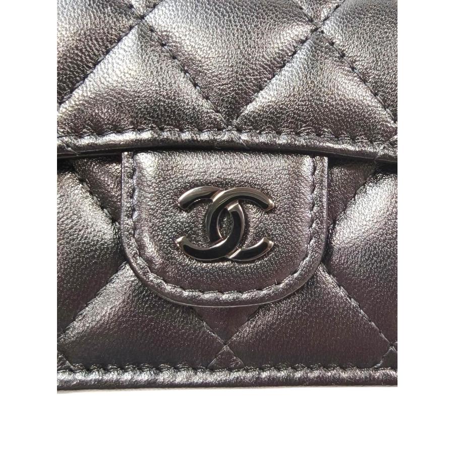 CHANEL（シャネル） ココマーク マトラッセ 三つ折り財布 ブラック