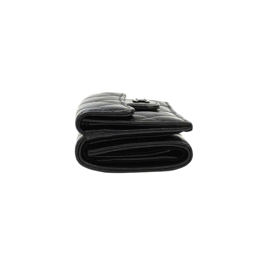 CHANEL（シャネル） ココマーク マトラッセ 三つ折り財布 ブラック