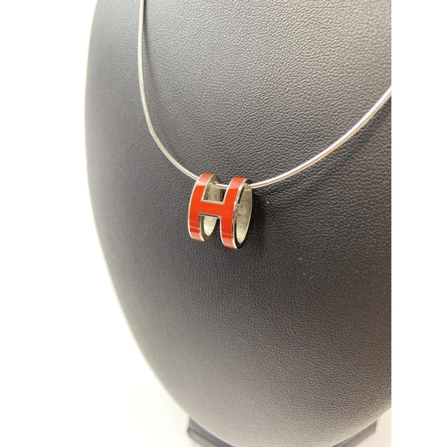 HERMES（エルメス） ポップアッシュ Hネックレス シルバー×赤 管理番号