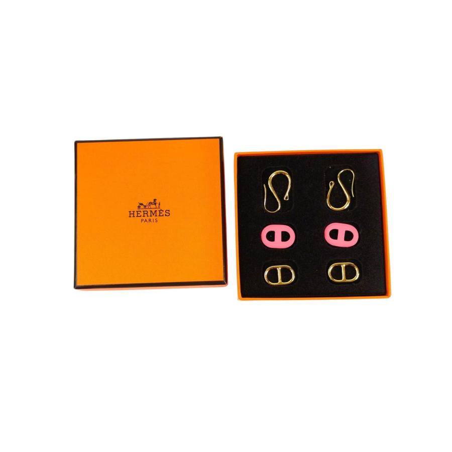 HERMES（エルメス） オーマイヨン ピアス ゴールド×ピンク 管理番号 