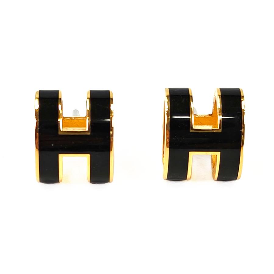 HERMES（エルメス） ポップH ピアス ゴールド×ブラック 管理番号