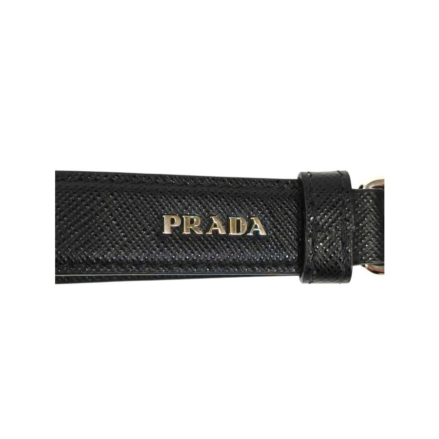 PRADA（プラダ） 三角ロゴ サフィアーノレザー キーリング ブラック