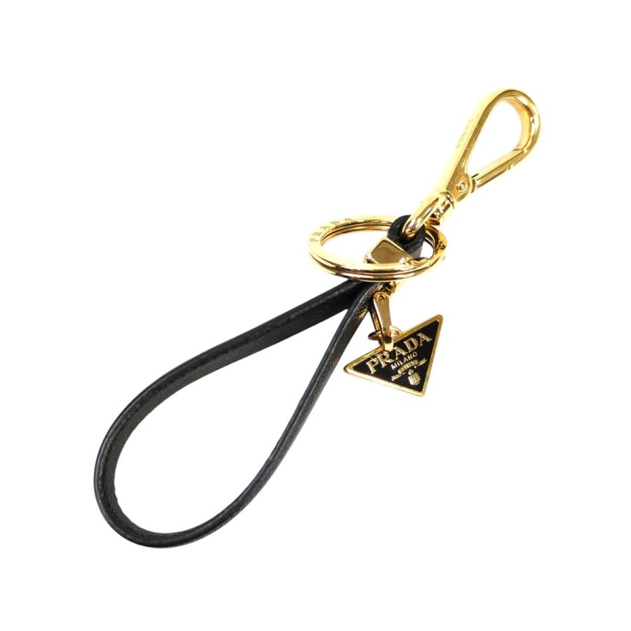 PRADA（プラダ） 三角ロゴチャーム付き サフィアーノ キーホルダー