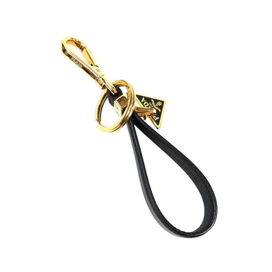 PRADA（プラダ） 三角ロゴチャーム付き サフィアーノ キーホルダー