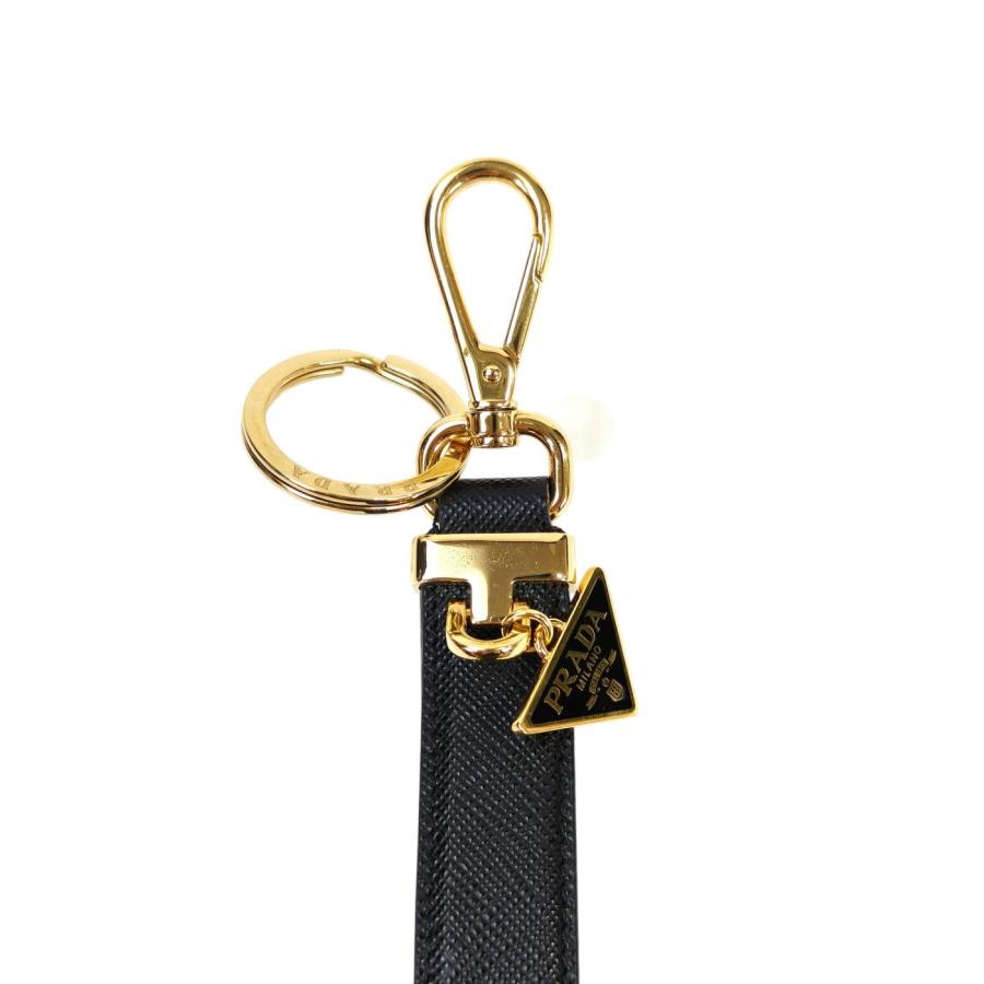 PRADA（プラダ） 三角ロゴチャーム付き サフィアーノ キーホルダー