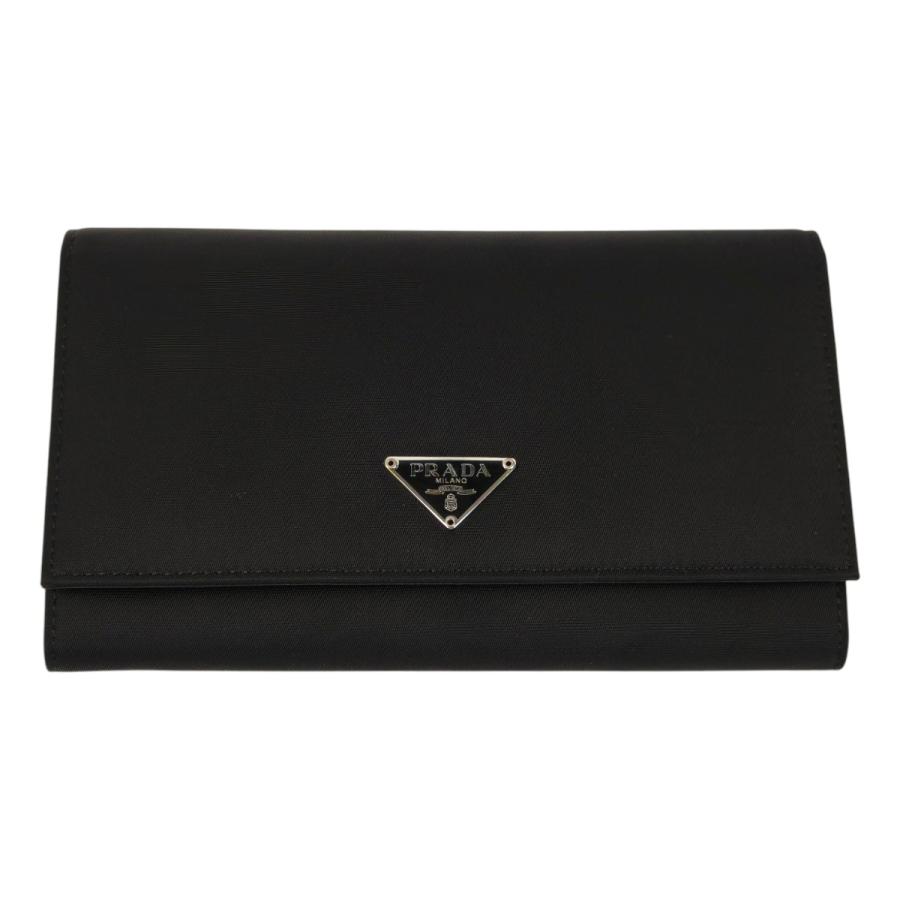 PRADA（プラダ） 三角ロゴ付き 二つ折り長財布 ブラック 管理番号