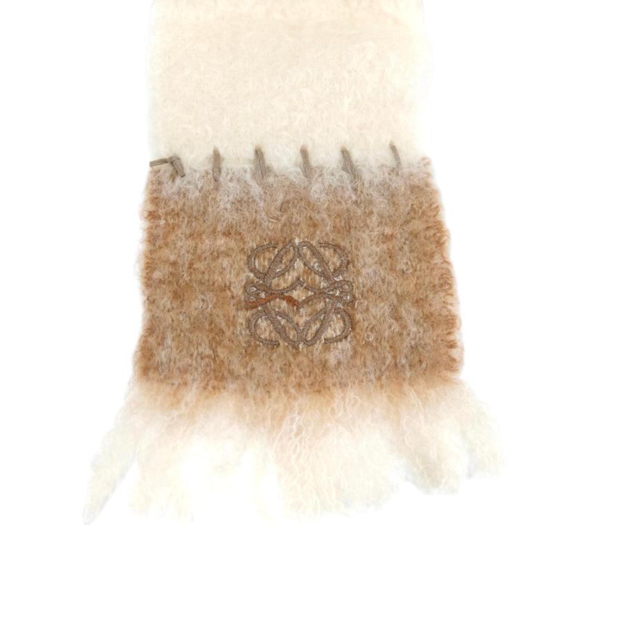 LOEWE（ロエベ） アナグラム ロゴ刺繍 マフラー ホワイト 管理番号