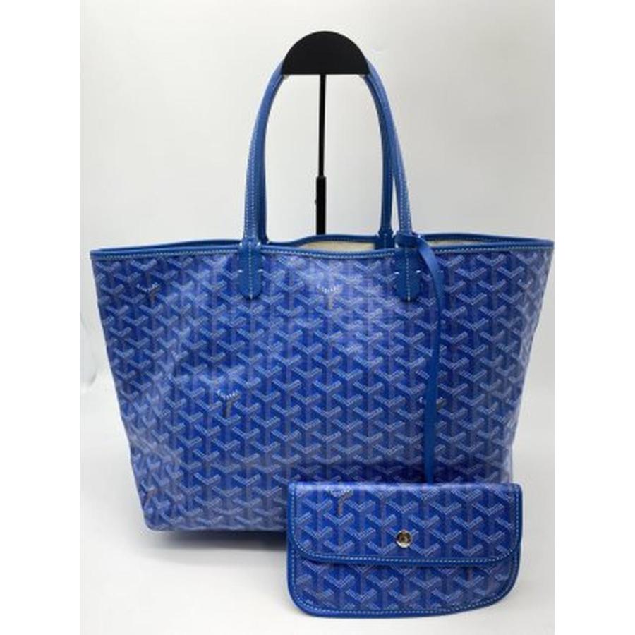 GOYARD ゴヤール　サンルイPM　トートバッグ　ポーチ付き　ブルー GOYARD（ゴヤール） サンルイPM トートバッグ ブルー ポーチ付き 管理