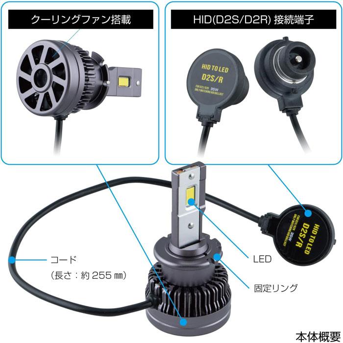 JET INOUE LEDバルブ D2R D2S　6000K　528180 ジェットイノウエ JET INOUE 528180 LEDヘッドライト HIDバルブ 左右