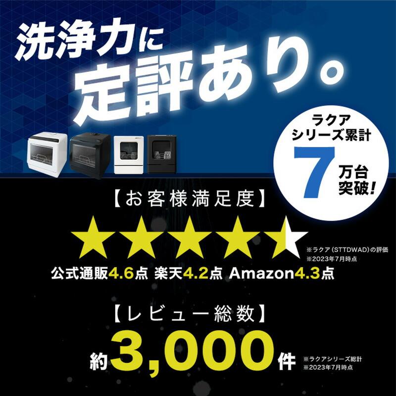食洗機 工事不要 タンク式 生活 食洗器 2人用 3人用 家族 水道いらずのタンク式食器洗い乾燥機「ラクア」｜thanko-inc｜02