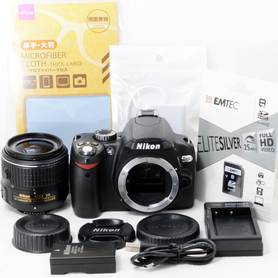 Nikon D60☆Wレンズ☆小型＆軽量☆一眼レフカメラ☆初心者向けセット ニコンD ニコン デジタル一眼レフカメラ Nikon D60 AF-S 18-55mm VRII