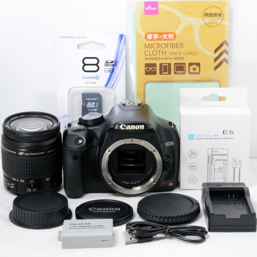 EOS Kiss X2 キヤノン デジタル一眼レフカメラ Canon EF 28-80mm
