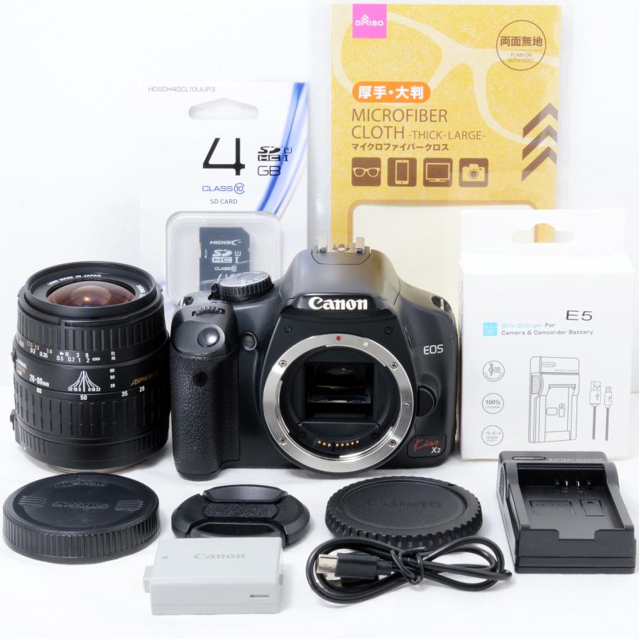 EOS Kiss X2 キヤノン デジタル一眼レフカメラ Canon AF 28-80mm