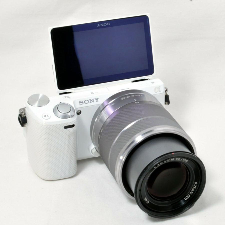 ソニー SONY NEX-5R レンズキット ホワイト 美品 Wi-Fiでスマホへ転送 