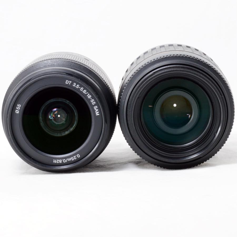 SONYα55＋標準18-55㍉望遠55-200㍉純正Wズームレンズキット動作品 α（ソニー） ソニー デジタル一眼レフカメラ SONY α55 18-55mm 55