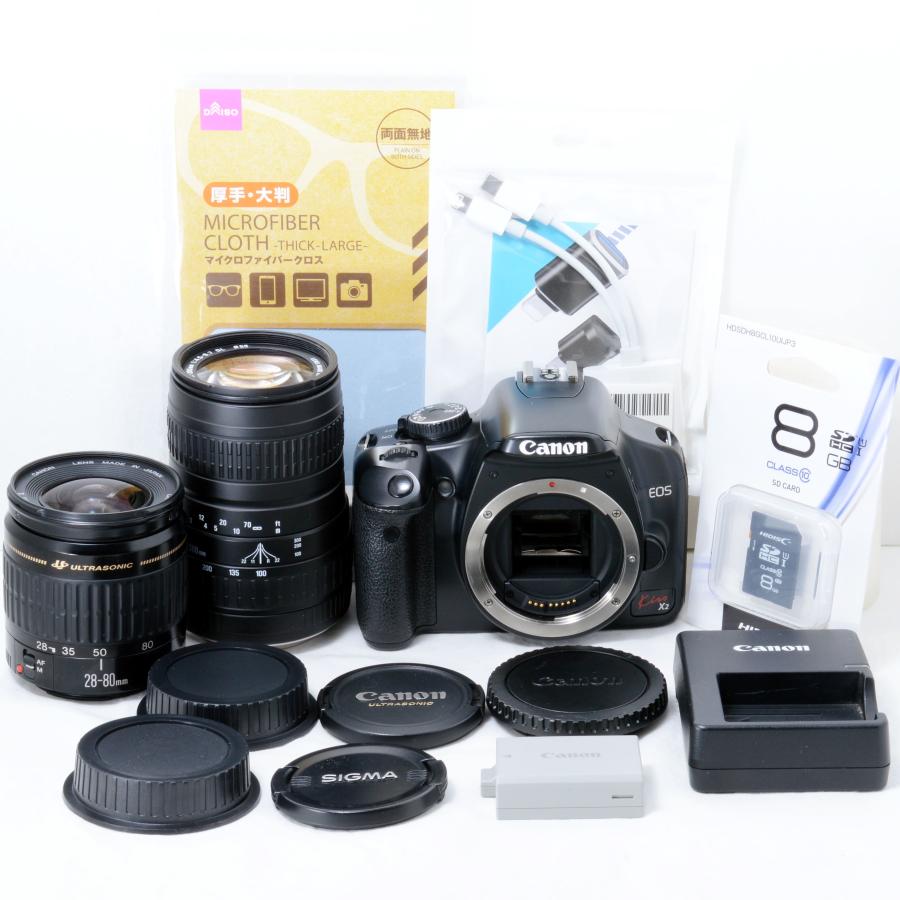 EOS Kiss X2 キヤノン デジタル一眼レフカメラ Canon 28-80mm 100