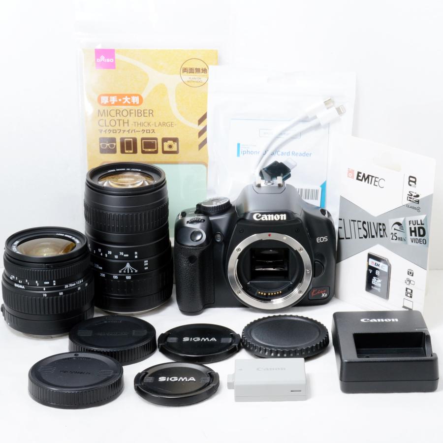 EOS Kiss X2 キヤノン デジタル一眼レフカメラ Canon AF 28-70mm 100 