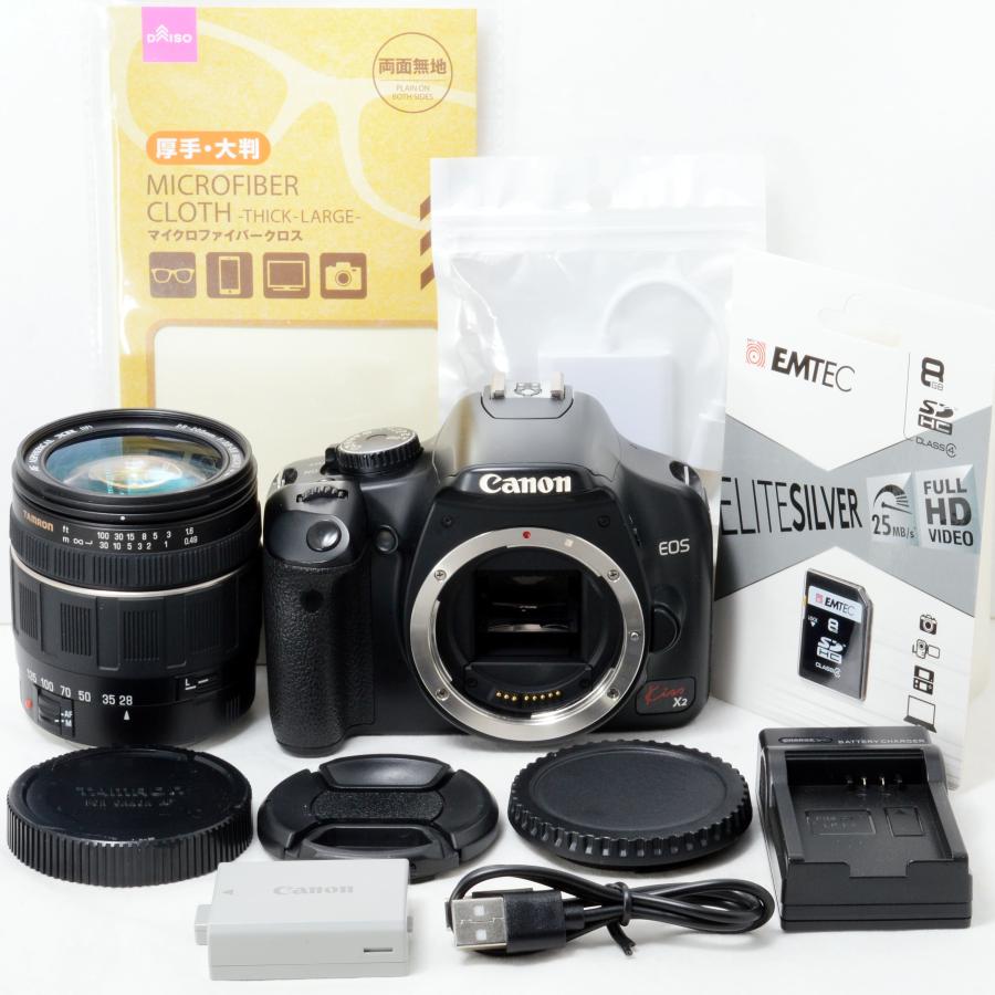 軽量一眼セットCanon EOS Kiss X2 USMレンズ スマホ転送対応 EOS Kiss X2 キヤノン デジタル一眼レフカメラ Canon TAMRON AF 28