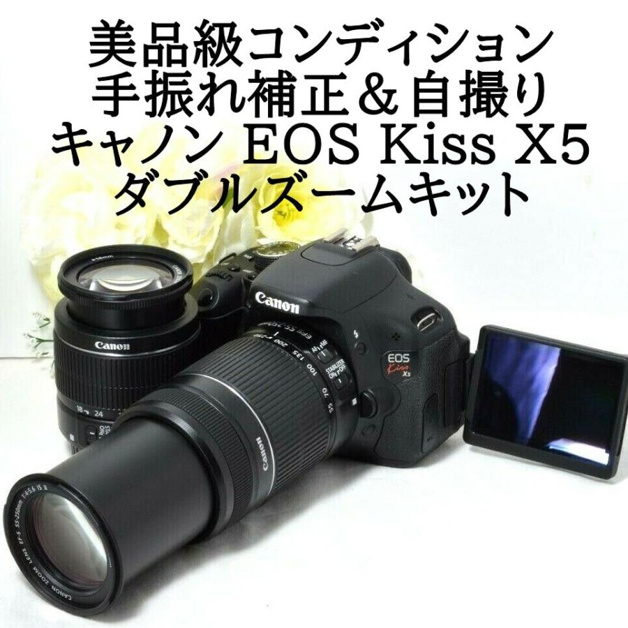 キャノン デジタル一眼レフ Canon EOS Kiss X5 EF-S 18-55 55-250 ISII