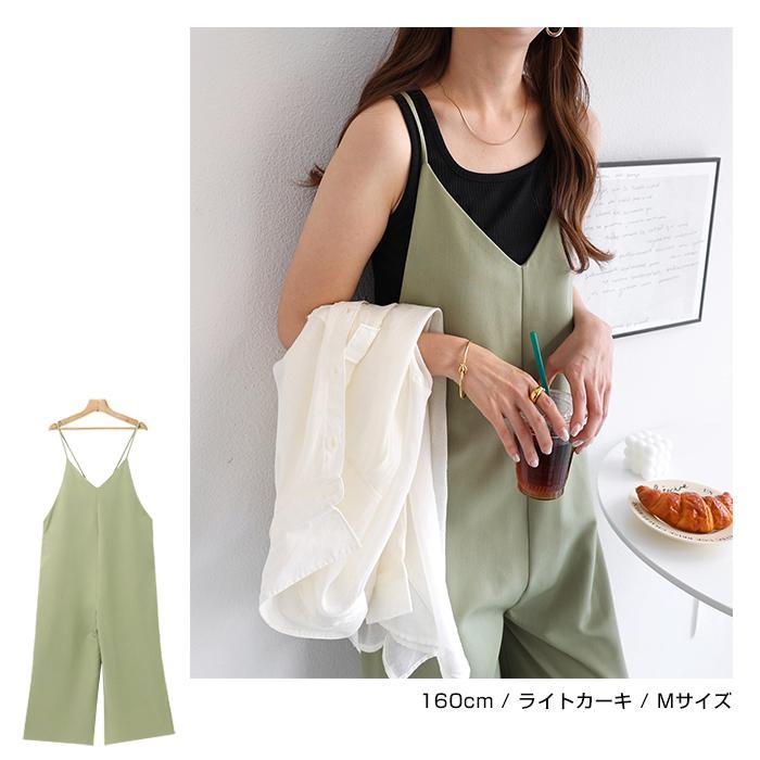 キャミ サロペット ワイドパンツ SALE オールインワン 春夏秋冬着られる ツイル マタニティ オーバーオール レディース 送料無料 114 |  | 13