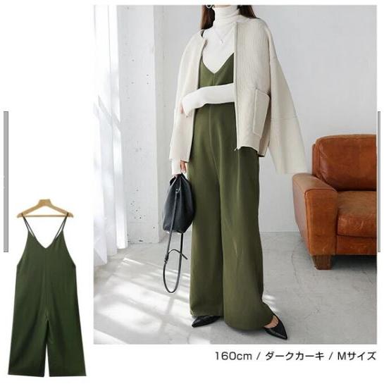 キャミ サロペット ワイドパンツ SALE オールインワン 春夏秋冬着られる ツイル マタニティ オーバーオール レディース 送料無料 114 |  | 03