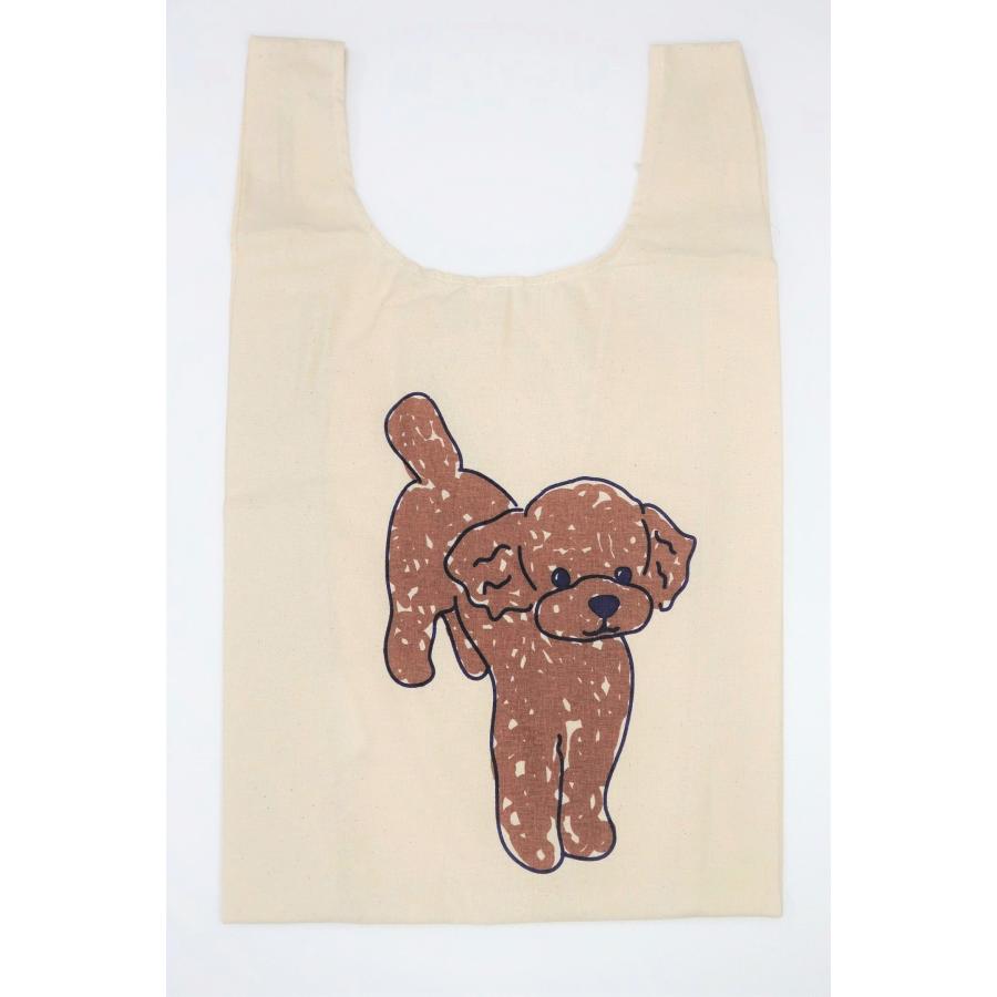 エコバッグ トイプードル 小さめ エコ 犬 かわいい コットン 綿 ランチ  