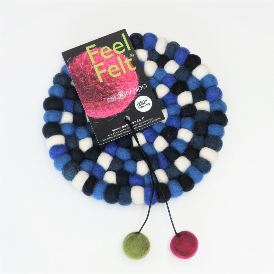 鍋敷き フェルト 直径14cm〜15cm ポットマット ラウンド 天然ウール