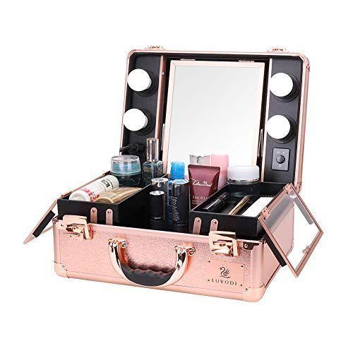 安い直販店 Luvodi メイクボックス 鏡付き 大容量 おしゃれ 持ち運び プロ仕様 鍵付き 大容量 バニティーケース ライト付 ピンクゴールド ピンクゴールド おしゃれ 旅行 可愛い 通販thanks 倉庫直送