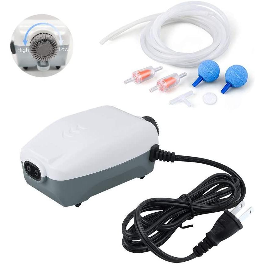 2つ吐出口の静かな水槽エアーポンプ 3ｗ可調節 水槽に酸素提供 アクセサリー付きエアポンプ 006 通販thanks 通販 Yahoo ショッピング
