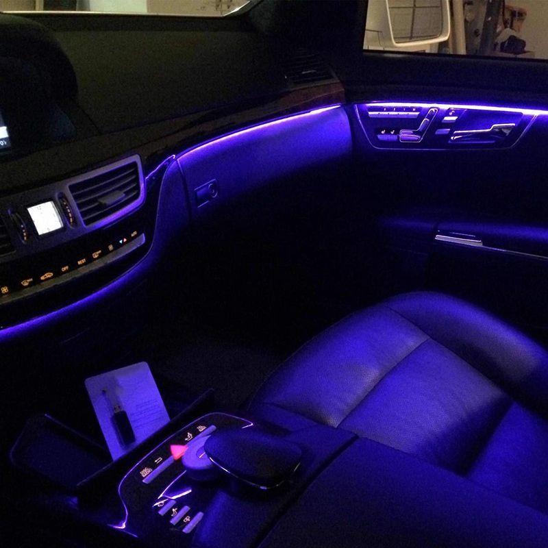 Akozon LED RGBアンビエントランプ雰囲気の光ワイヤレスリモートミュージックコントロール8色ドアインストルメントパネルミュージック｜thanks-tuhan｜02