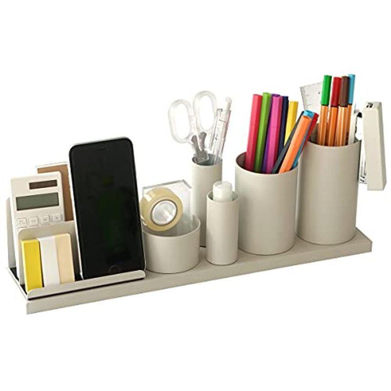 デスクオーガナイザー ペン立て マグネットで自由配置 アルミ デスク収納 卓上収納 おしゃれ グレー シリンダー 通販thanks 通販 Yahoo ショッピング